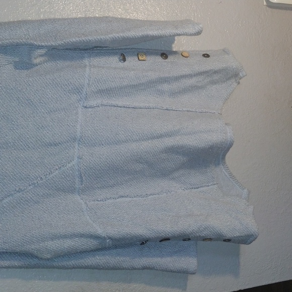 Light Blue Soft Surroundings Oversized Sweater with Button Detail M - Picture 3 of 7